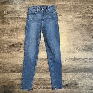 American Eagle Jeans Women’s 00 Short Blue Super Hi Rise Jegging